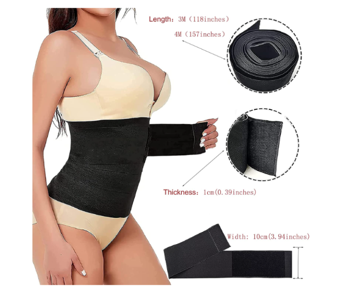 Set of 2 Piece Waist Support Tape Shapewear for Women - Black - Zoom Image 2