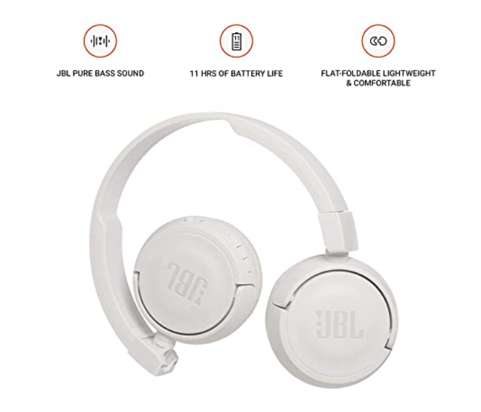 JBL TUNE 710 Bluetooth Headphones - White - Zoom Image 2