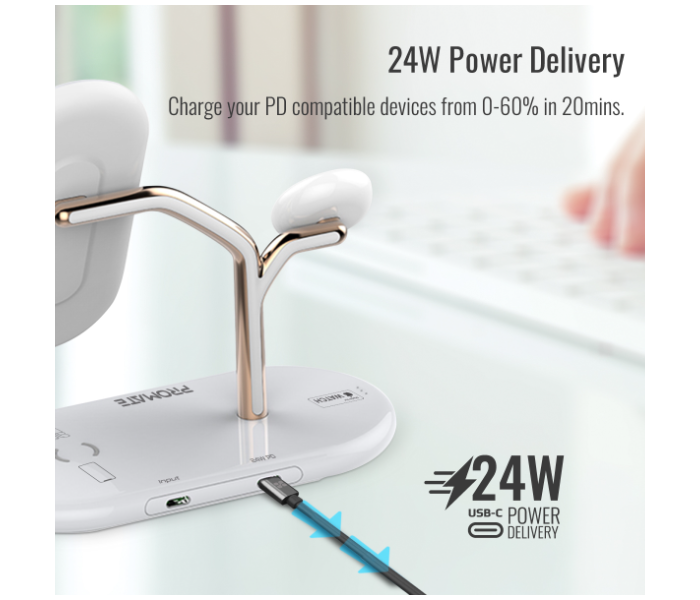 Promate 4-in-1 Wireless Charging Station - Gold - Zoom Image 3