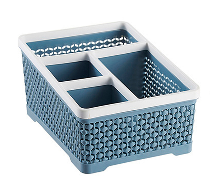 Imitated Rattan Separate Square Storage Box - Blue - Zoom Image 1