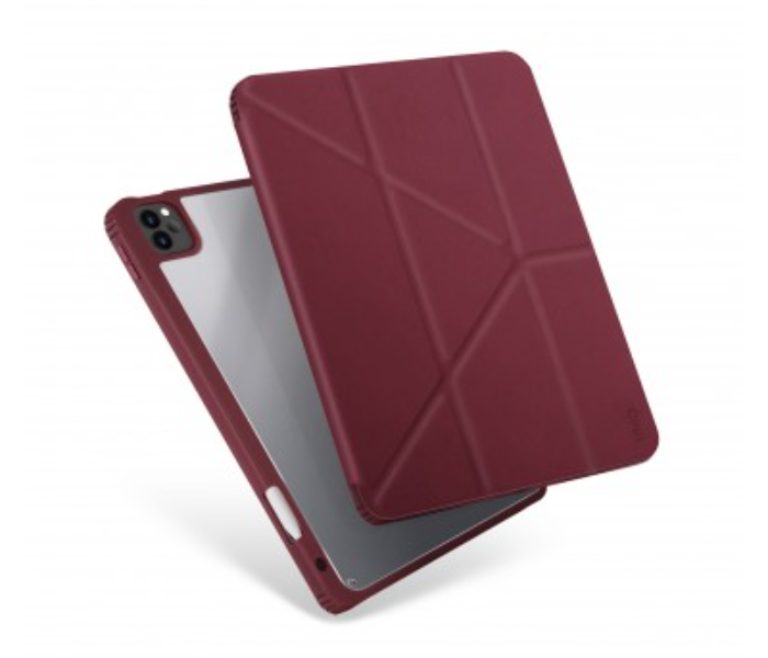 Uniq Moven Antimicrobial New iPad Pro 11 Inch 2021 Back Cover - Maroon - Zoom Image 1