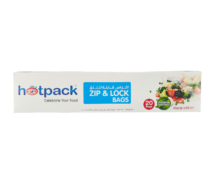 Hotpack ZLB2730 Set of 20Pieces 27x30cm Zipper Lock Bag - Zoom Image 2