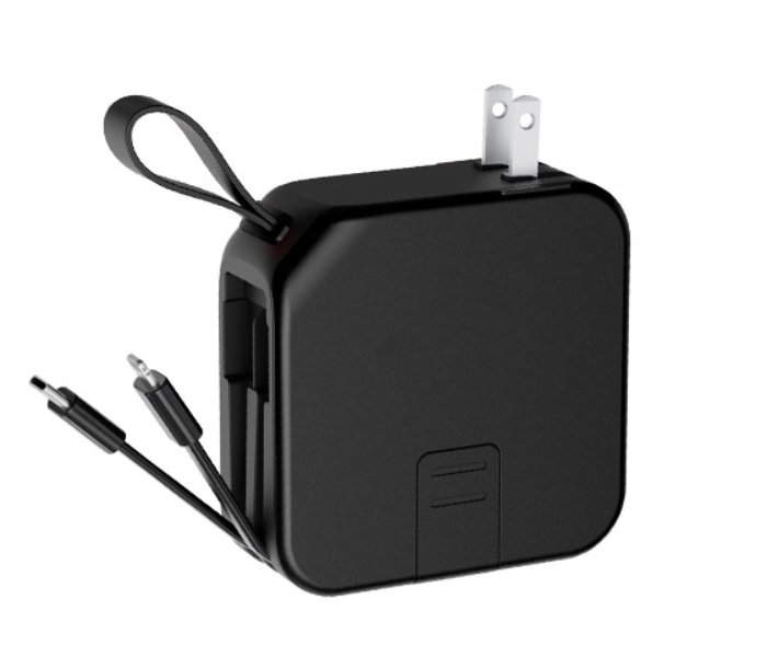 828  10000mAh 15Watts Wall Charger Power Bank - Black - Zoom Image 2