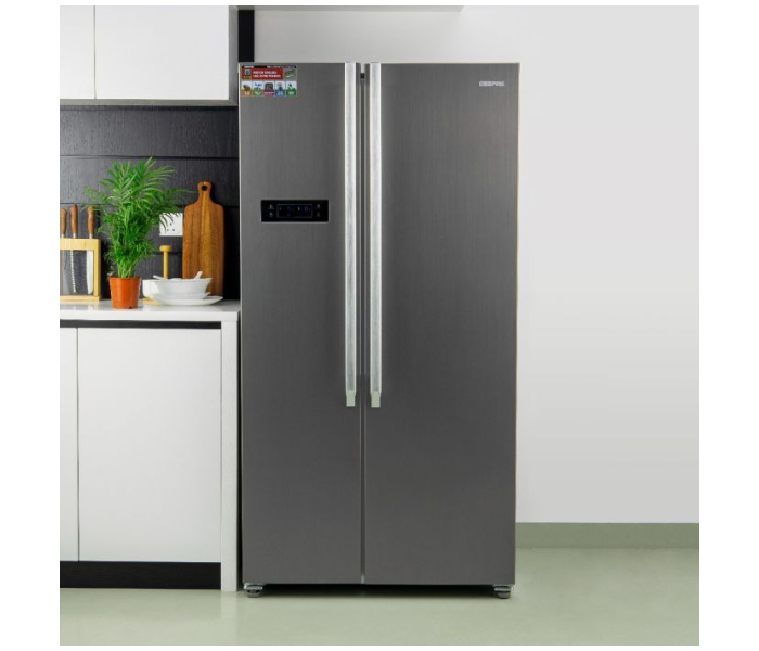 Geepas GRFS6521SXHN 650 Litre No-Frost Side-By-Side Refrigerator - Grey - Zoom Image 5