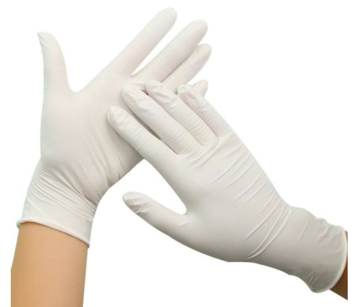 Hotpack PFLGL Set of 100 Pieces Large Powder Free Latex Gloves - White - Zoom Image 2