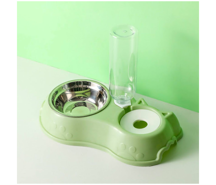 GTC 22000938 3 in 1 Stainless Steel Pet Dog Feeder Bowl with Dog Water Bottle - Green - Zoom Image 3