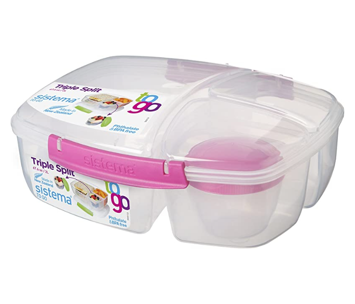 Sistema 2Litre To Go Lightweight Triple Split Lunch Box - Zoom Image 2