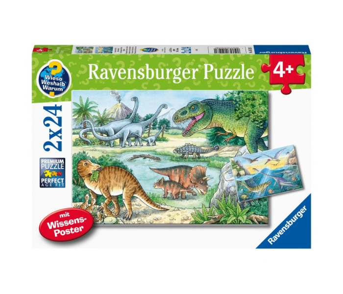 Ravensburger Dinos 2x24 Piece Puzzle Game for Children - Zoom Image