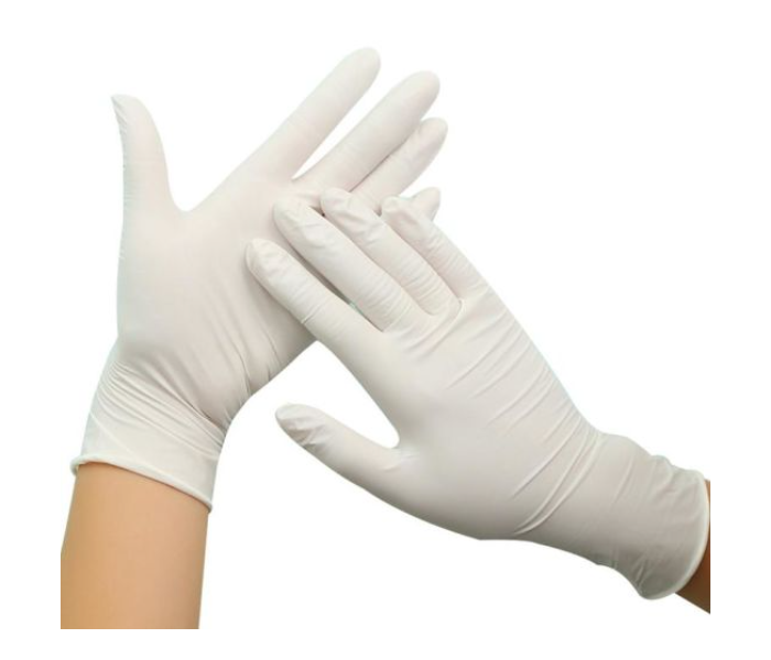 Hotpack PFLGM Set of 100 Pieces Medium Powder Free Latex Gloves - White - Zoom Image 2