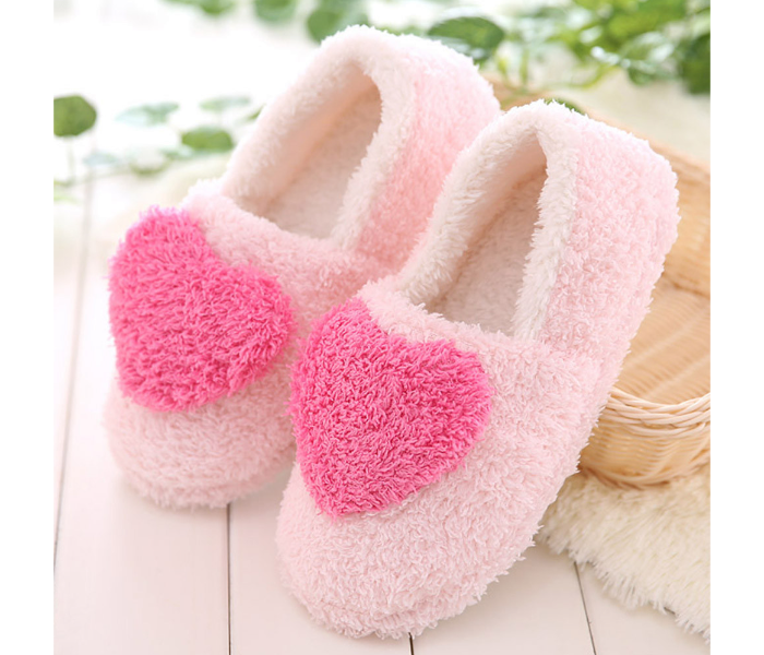 Peach 36-37 Sized Heart Bag Heel Cotton Slippers - Pink - Zoom Image 2