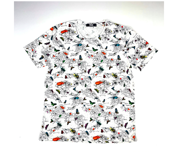 Regular Short Sleeves Small T-Shirt With Insects Design For Men - White - Zoom Image 3