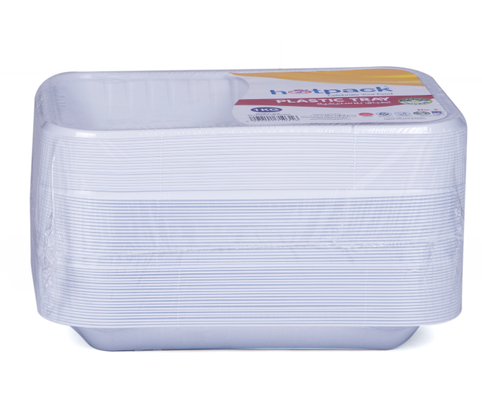 Hotpack PAV2HP No 2 1Kg Plastic Rectangular Tray - White - Zoom Image 4