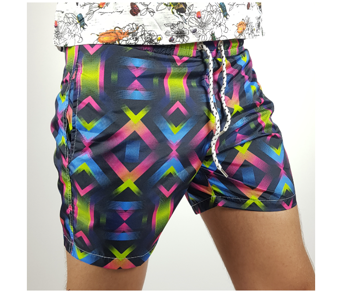 Colorful Medium Swimming Shorts For Men - Navy - Zoom Image 2