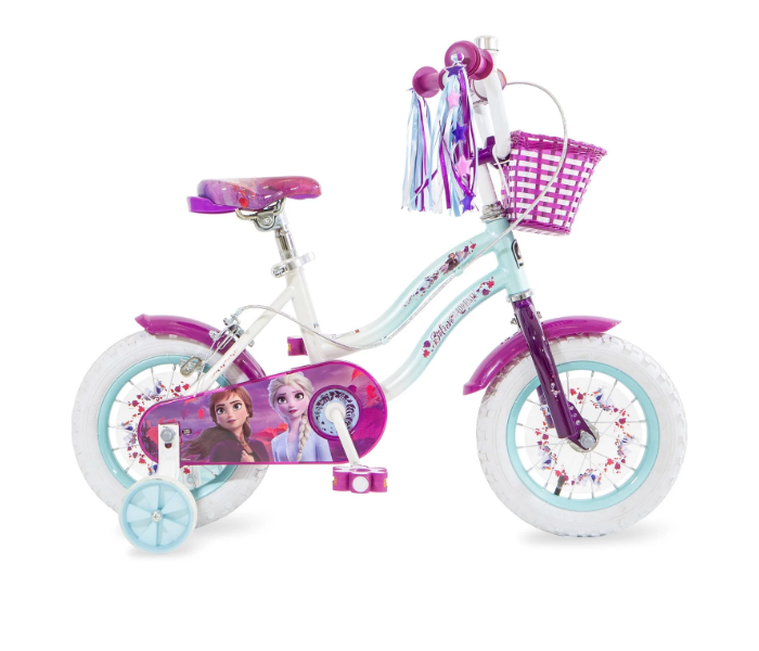 Spartan 12 Inch Premium Disney Frozen Bicycle For Kids - White and Purple - Zoom Image 1