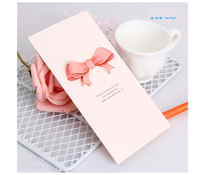 Universal Greeting Card with Bow Envelope - Dark Pink - Zoom Image