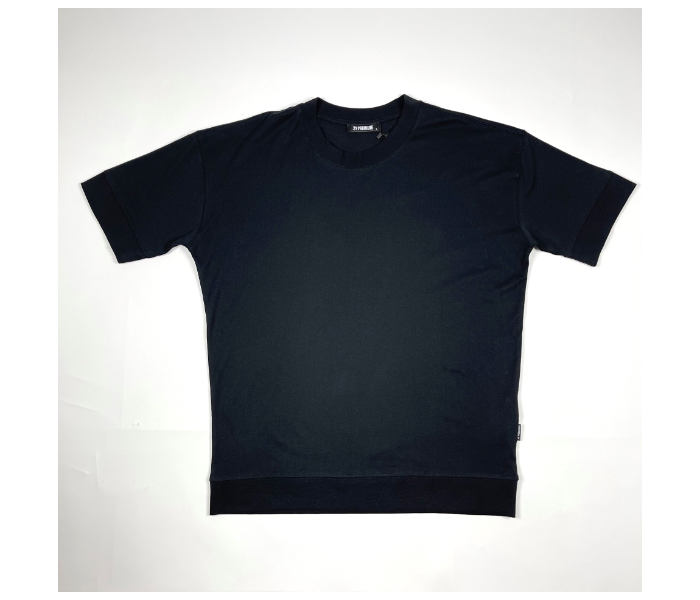 Short Sleeves Long Plain XL T-Shirt For Men - Black - Zoom Image 2