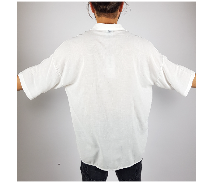 Summer Small Oversize Shirt For Men - White - Zoom Image 3