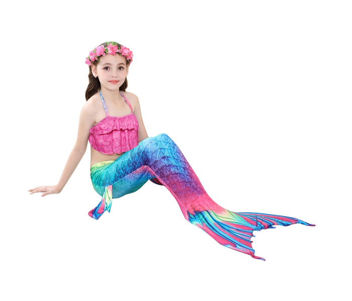 Mermaid 110cm Swimsuit for Kids - Rose Red - Zoom Image 2