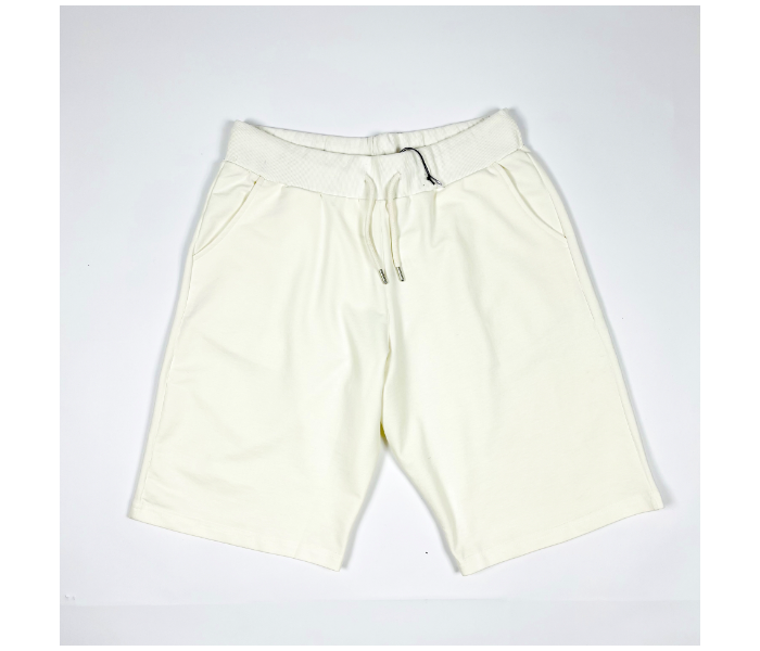 Plain Cotton Large Shorts For Men - White - Zoom Image 2