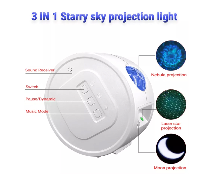 Ed Ocean Starry Sky Projector Light - White - Zoom Image 4