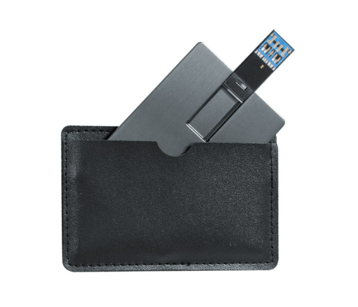 753  High Speed 3.0 Metal Card-Shaped USB 32GB Flash Drive - Black - Zoom Image 1