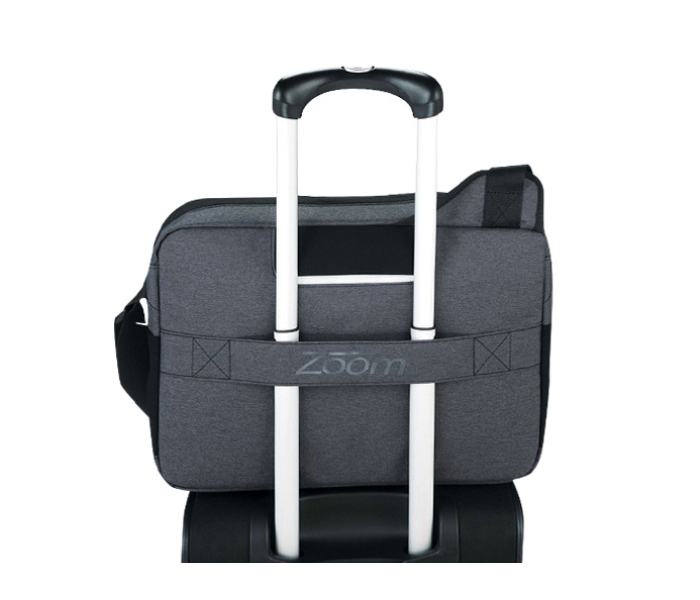 Zoom 9017  Power-Stretch 15.4 Inch Laptop Messenger Bag - Grey and Black - Zoom Image 2