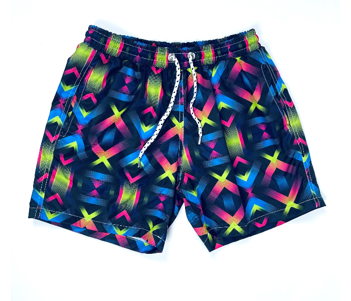 Colorful Medium Swimming Shorts For Men - Navy - Zoom Image 1