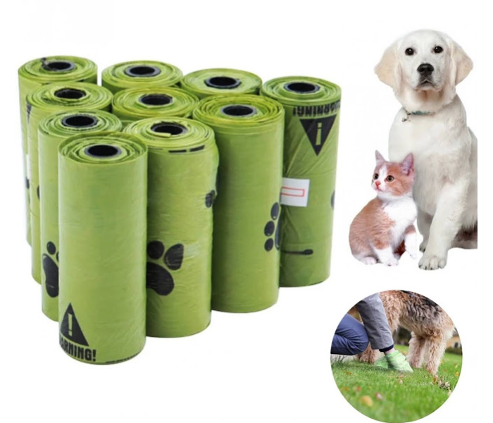 GTC 22000944 8 Rolls 120 Bags Degradable Dog Waste Bags - Green - Zoom Image 1