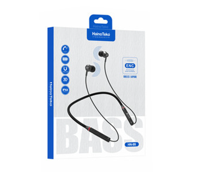 Haino Teko HN-99 Wireless Bluetooth Neckband Earphone - Black - Zoom Image 1