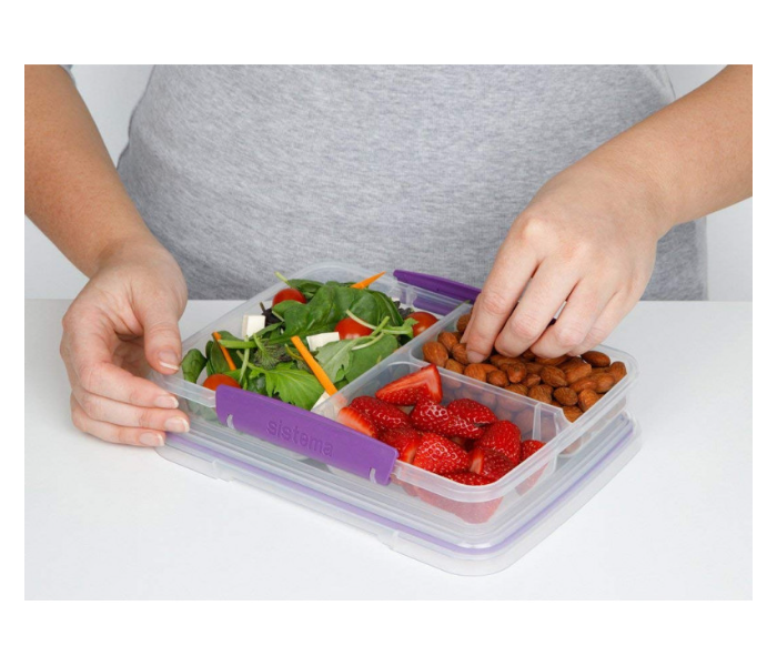 Sistema 820ml To Go Lightweight Multi Split Lunch Box - Violet - Zoom Image 2