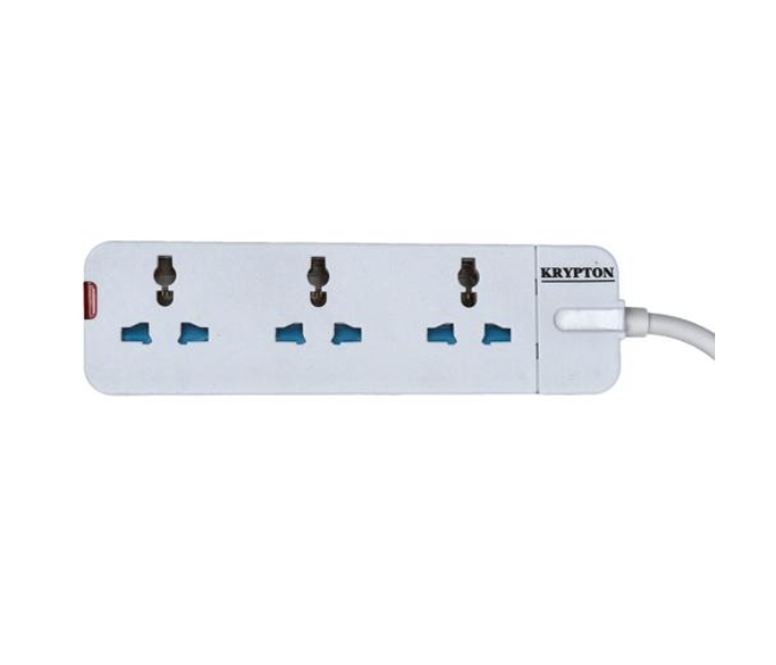 Krypton KNES5080 5Meter Cord 3 Way Universal Type Extension Socket - White - Zoom Image 5