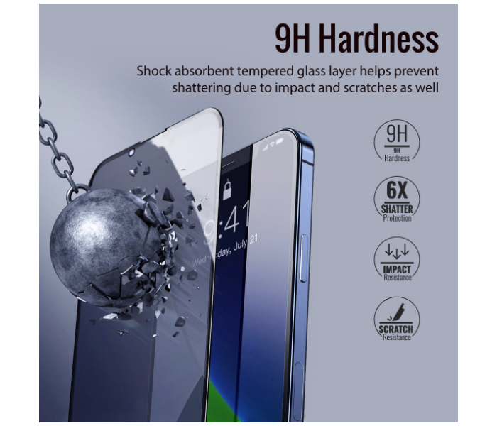 Promate Tempered Glass Screen Protector with Scratch-Resistant Shatter Protection for iPhone 14 Pro Max - Zoom Image 4