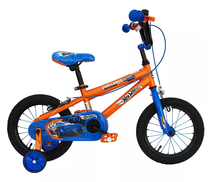 Spartan 12 Inch Mattel Hot Wheels Bicycle For Kids - Blue and Orange - Zoom Image 2