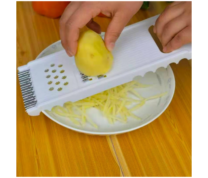 GTC 22000936 Multi-functional Vegetable Slicer Grater and Cutter With 3 Stainless Steel Blades - White - Zoom Image 2