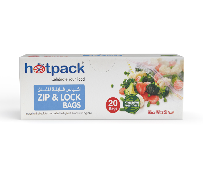 Hotpack ZLB1821 Set of 20Pieces 18x21cm Zipper Lock Bag - Zoom Image 6