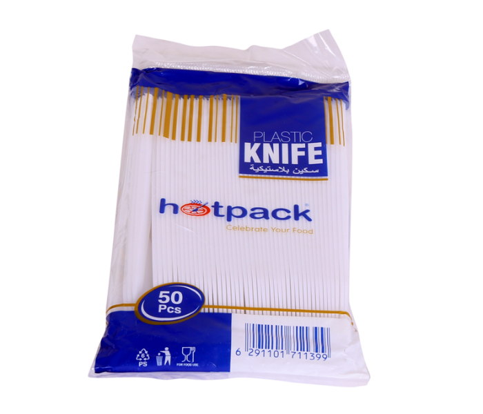 Hotpack PK Set of 50 Pieces Plastic Knife - White - Zoom Image 3