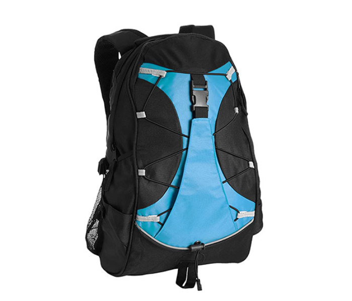 9014  Hikers Travel Backpack - Black and Aqua Blue - Zoom Image 1