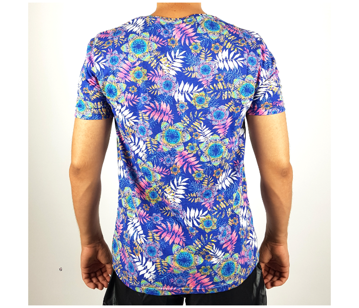 Regular Short Sleeves XL T-Shirt With Flower Design For Men - Purple - Zoom Image 4