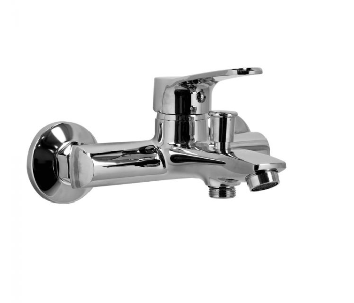 Geepas GSW61101 Wall Mounted Single Lever Bath Shower Mixer Tap - Silver - Zoom Image 1