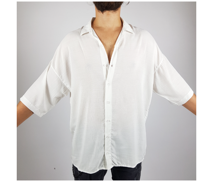 Summer Large Oversize Shirt For Men - White - Zoom Image 2