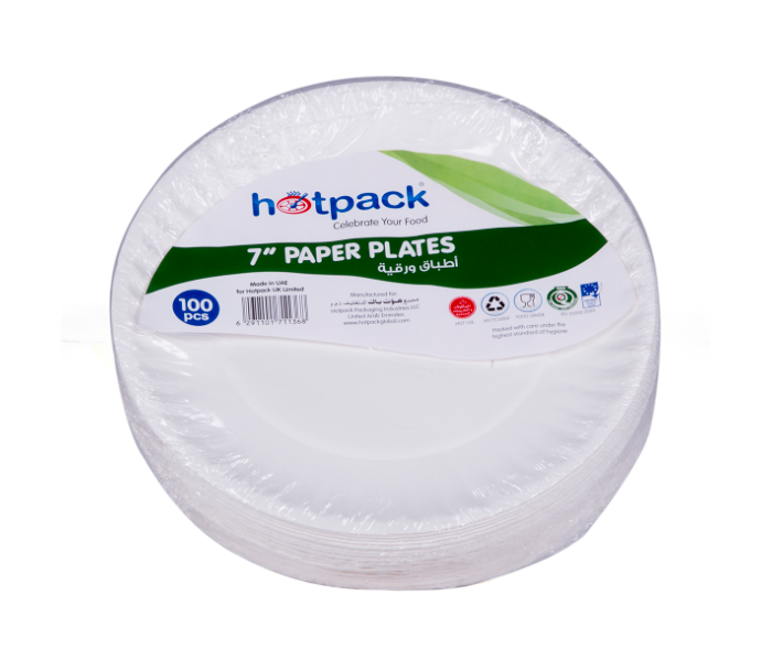 Hotpack PP7 Set of 100 Pieces 7 Inch Paper Plate - Zoom Image 1