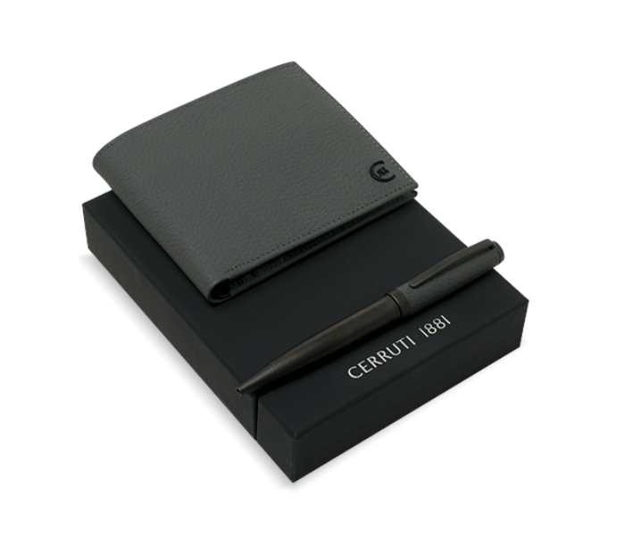 Cerruti 651 1881  Money Wallet And Ballpoint Pen In Black Box - Zoom Image 2