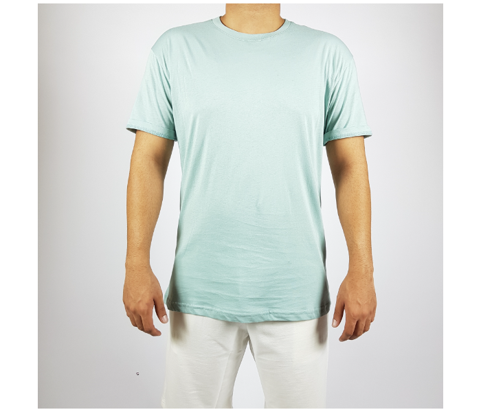 Regular Large Round Neck T-Shirt - Light Green - Zoom Image 1