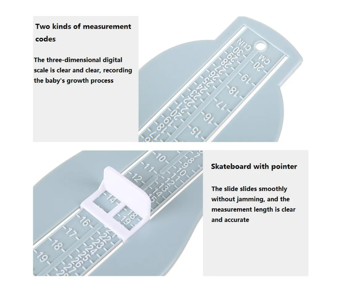 Adjustable Foot Length Measuring Scale - Blue - Zoom Image 2