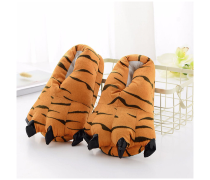 Adult Large Size 40-44 Sized Cartoon Tiger Claw Bag With Cotton Slippers - Orange - Zoom Image 1