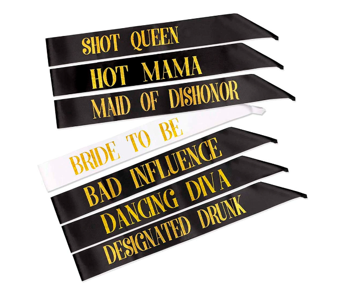 6 Black and 1 White Party Etiquette Shoulder Strap - Zoom Image 1