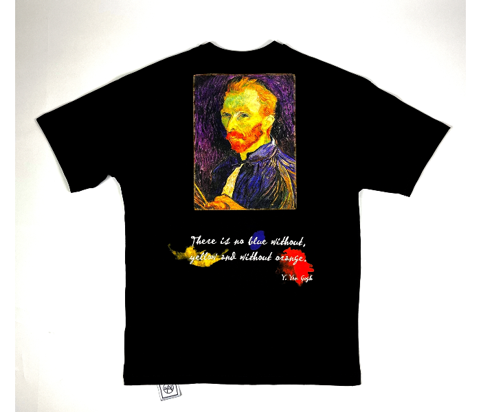 Oversize Vincent Van Gogh Large T-Shirt For Men - Black - Zoom Image 4