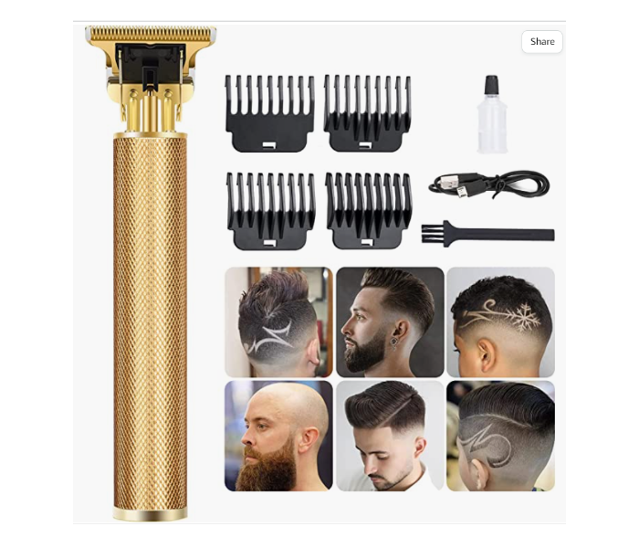 Galaxy Ocean Retro Rechargeable Cordless Hair Clipper For Men - Gold - Zoom Image 2