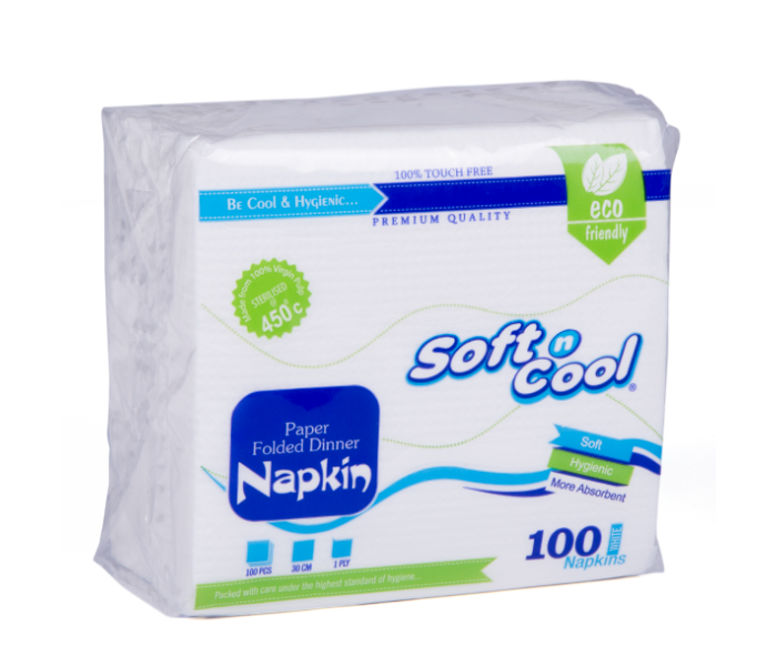 Hotpack SNCN3030 Set of 100 Pieces 30x30cm Soft N Cool Paper Napkin - Zoom Image 1