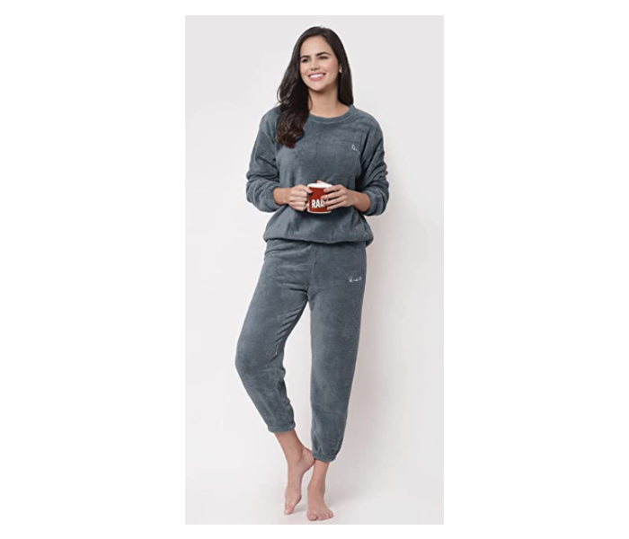 Winter Flannel Velvet Pajamas Sets Sleepwear for Women - Cloud Grey - Zoom Image 1